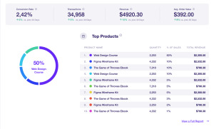 eCommerce report for ExactMetrics