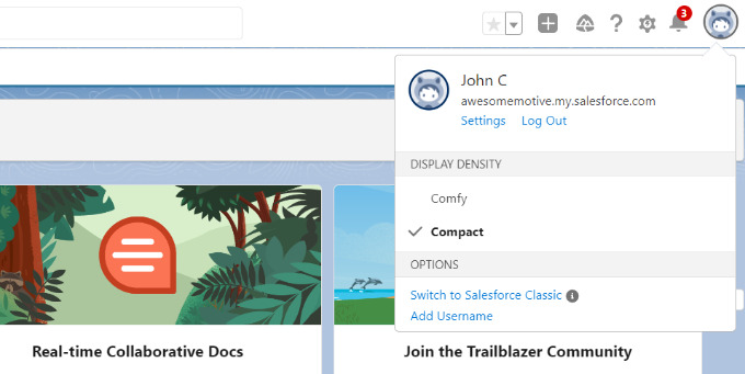 Switch to salesforce classic