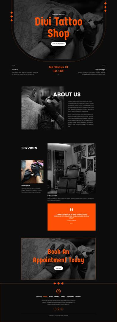 Tattoo Shop Layout Pack for Divi