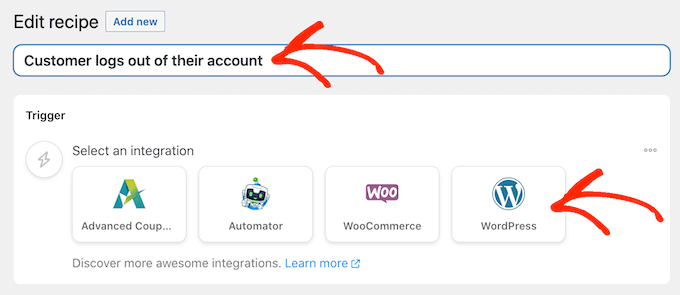 Select WooCommerce as an integration
