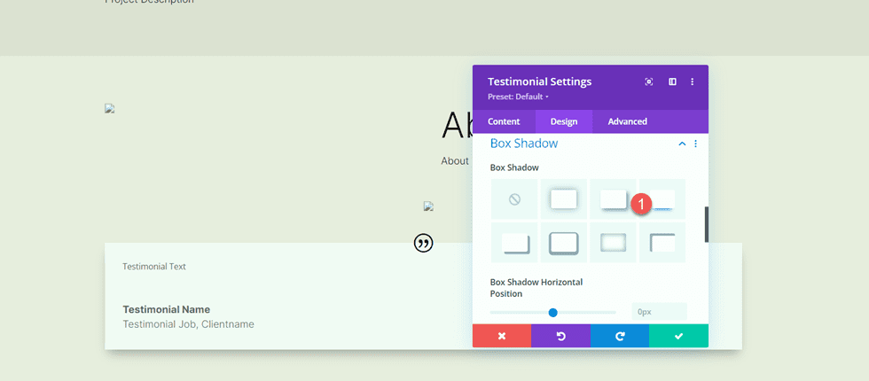 Divi Matching Portfolio and Projects Box Shadow