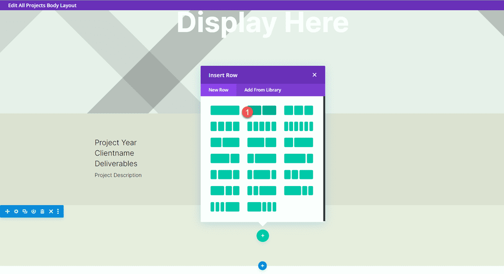 Divi Matching Portfolio and Projects Insert Row Layout
