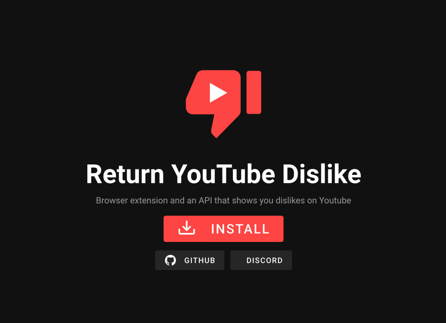 Return YouTube Dislike plugin