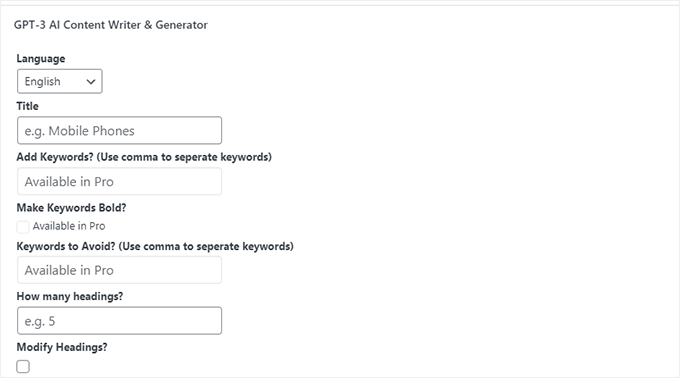 AI content settings