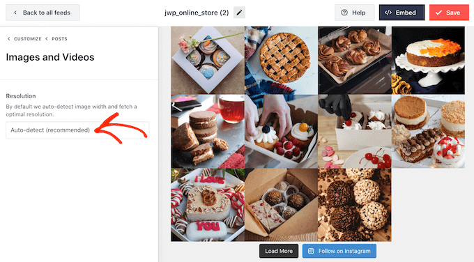 How to auto-detect the resolution of your Instagram feed