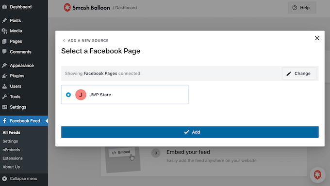 Adding a Facebook page timeline to WordPress