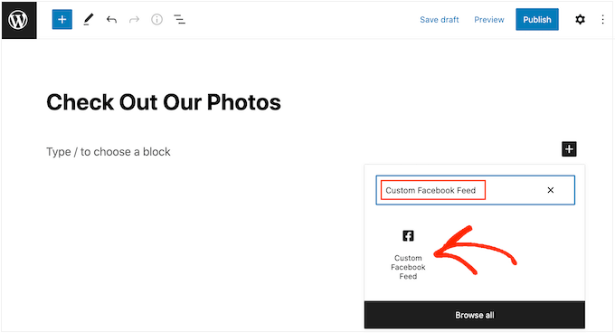 How to add a Custom Facebook Feed block to WordPress