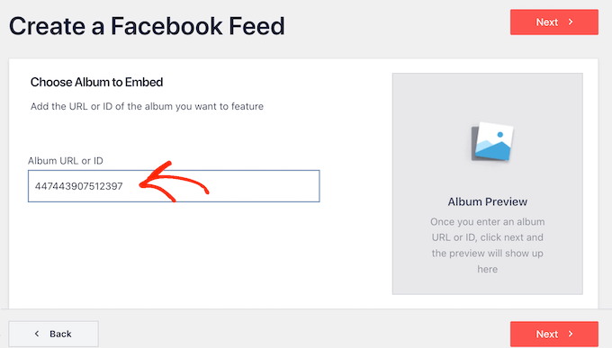 Adding a Facebook album ID to WordPress