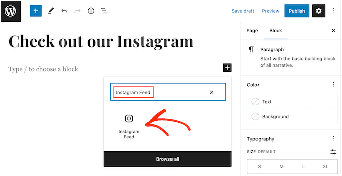 The Feeds for Instagram block