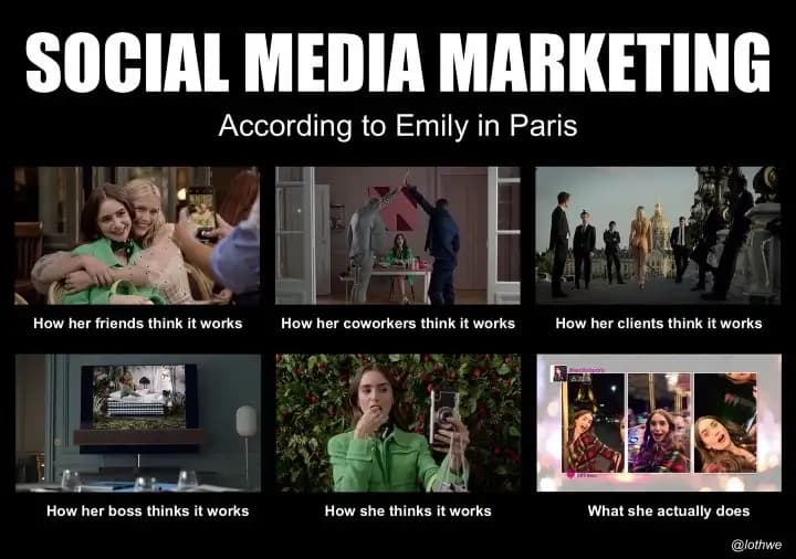 social media marketing according to Emily in Paris