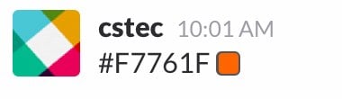 Slack tips and tricks: Color code swatches