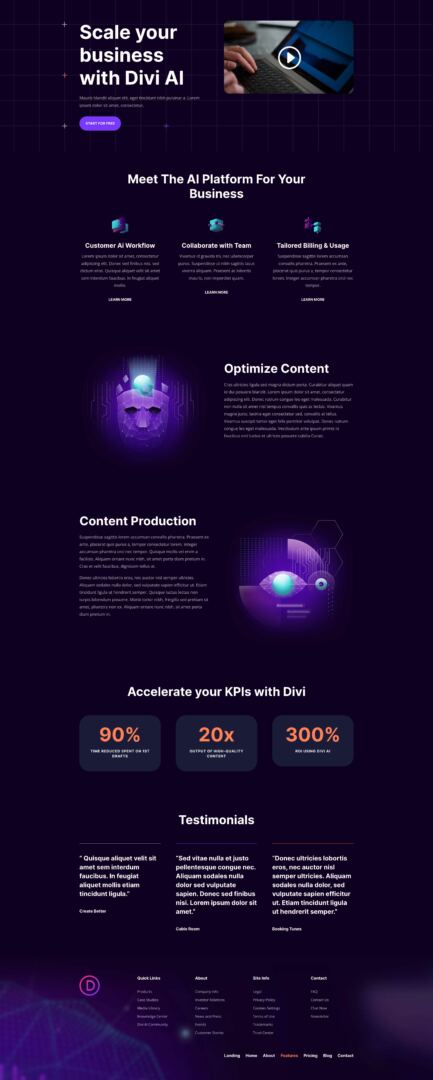 AI Software Layout Pack for Divi