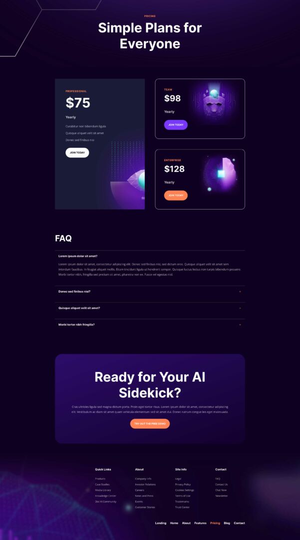 AI Software Layout Pack for Divi