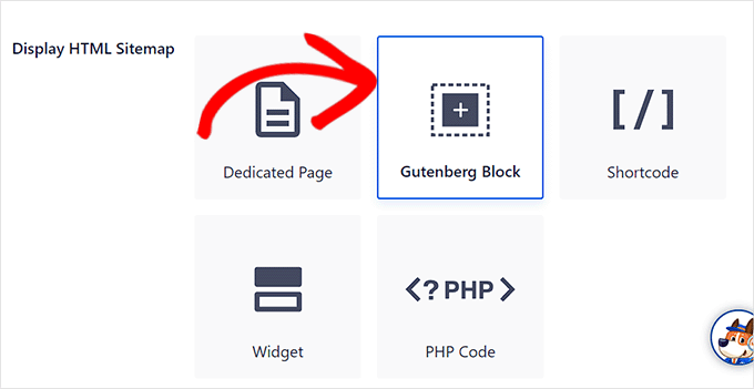 Choose the Gutenberg block