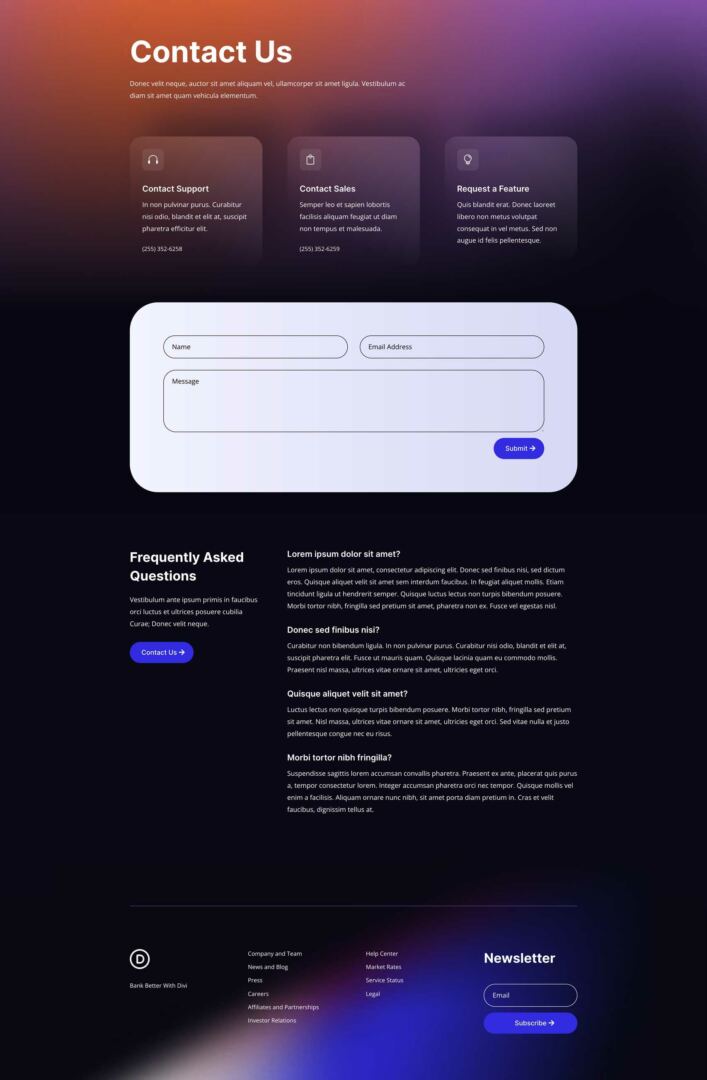 Financial Technology Layout Pack for Divi