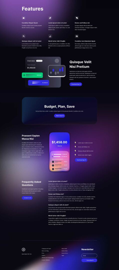 Financial Technology Layout Pack for Divi