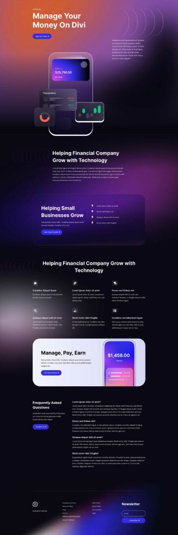 Financial Technology Layout Pack for Divi