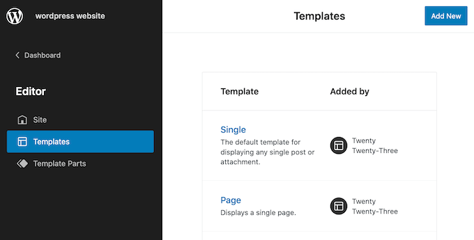 Choosing a WordPress template in the full-site editor (FSE)