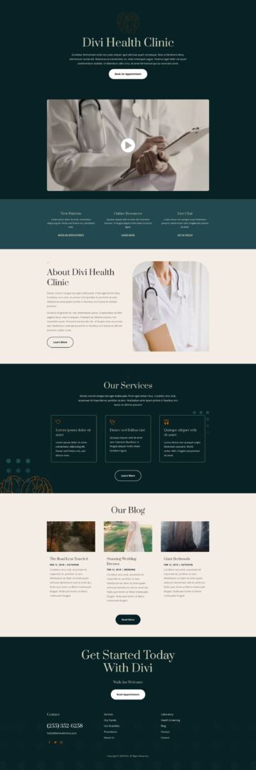 Health Center Layout Pack for Divi