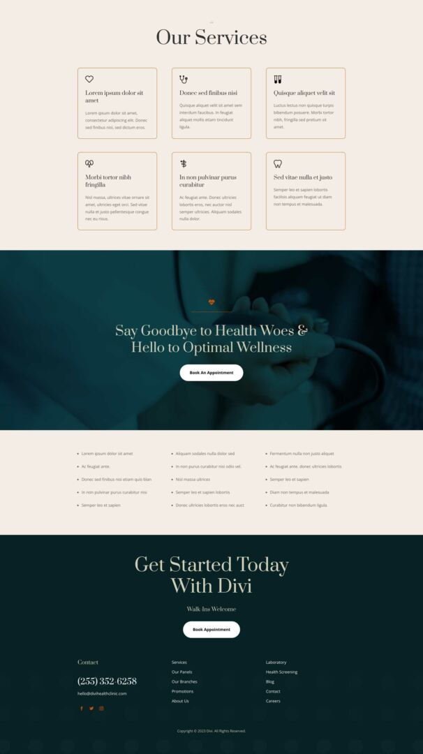 Health Center Layout Pack for Divi