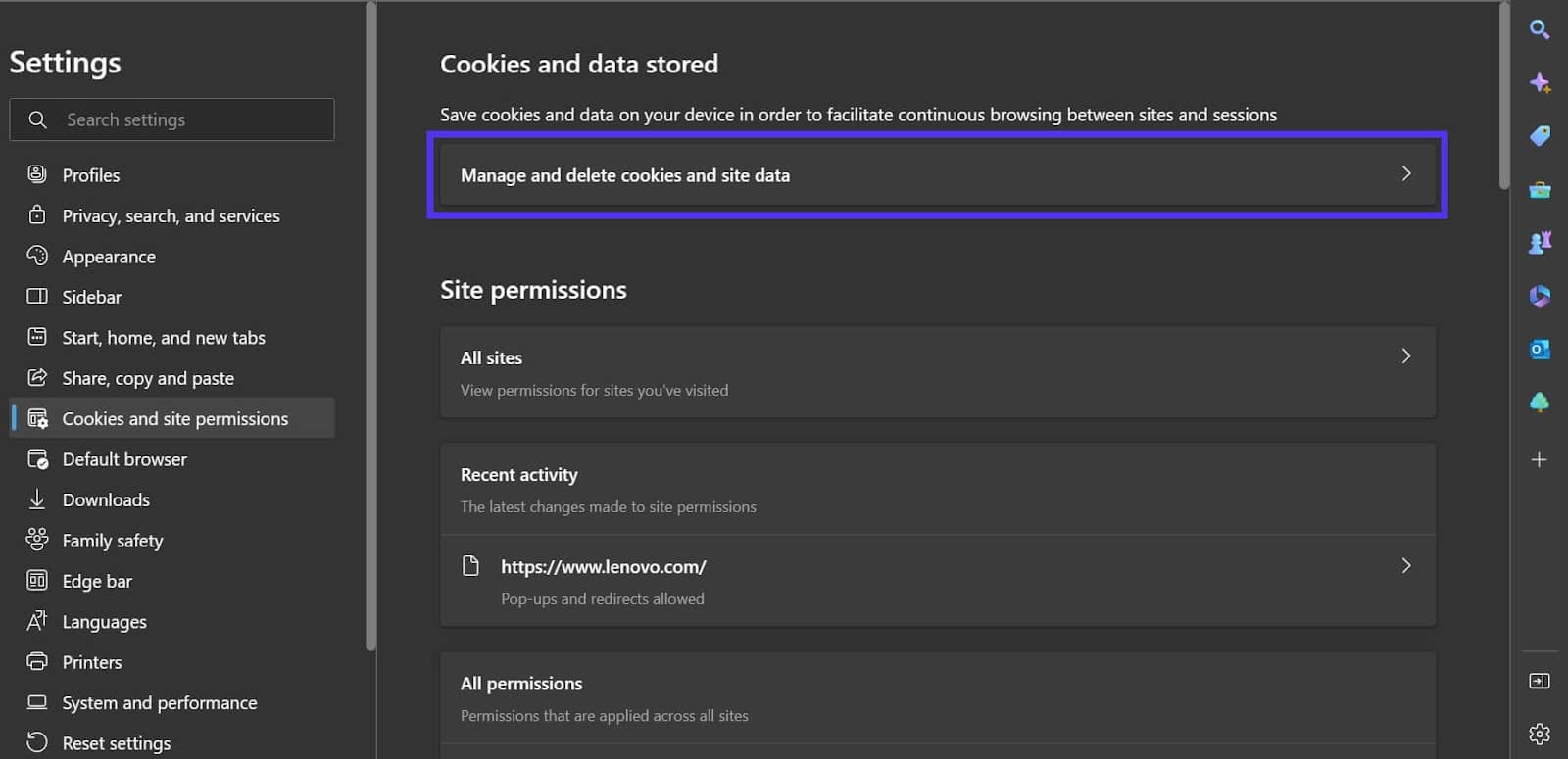 How to manage and delete cookies in Microsoft Edge