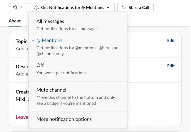 Slack tips: Mute