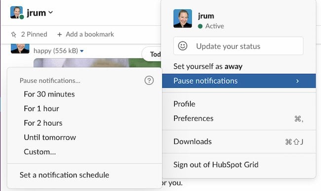 Slack tips: Pause notifications