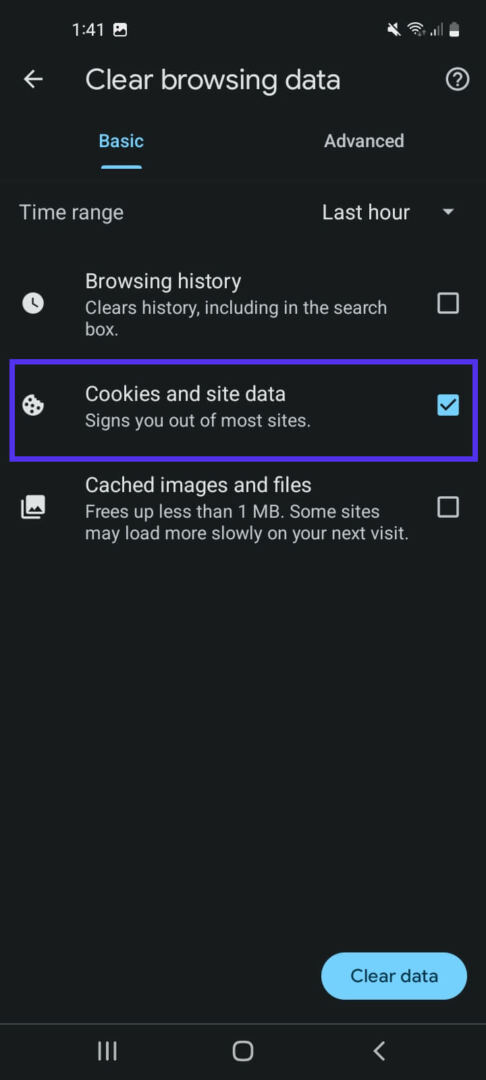 Removing tracking cookies in Google Chrome on mobile devices