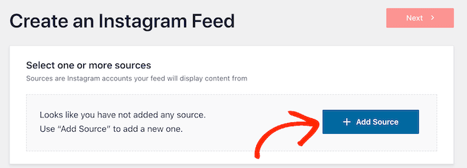 Adding a source for a shoppable Instagram feed