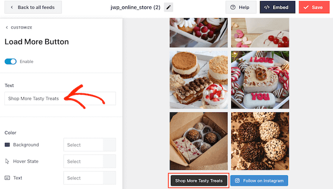 How to add a load more button to a shoppable Instagram feed