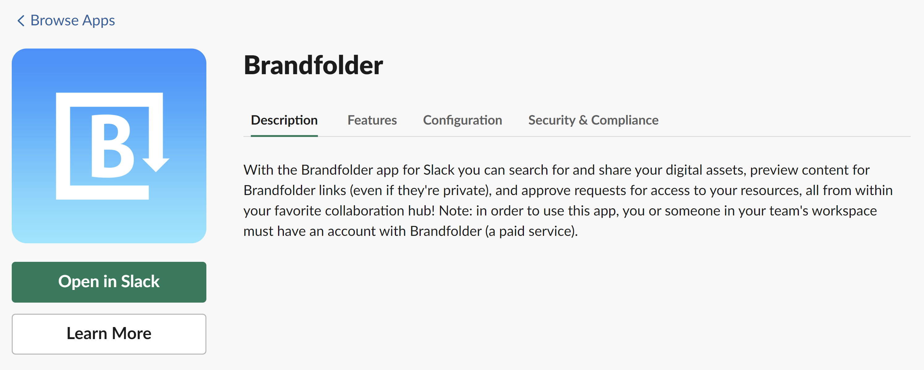 Screenshot of Brandfolder, a bot for Slack