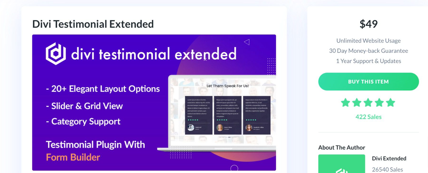The Divi Testimonial Extended extension.