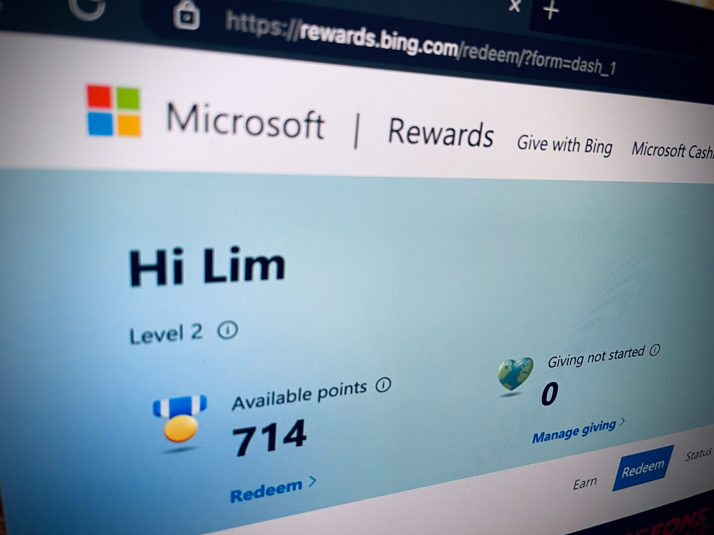 microsoft-rewards homepage