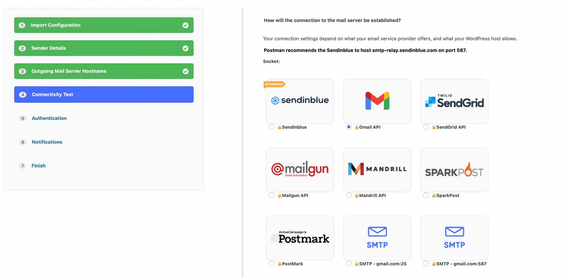 Post SMTP suggested providers