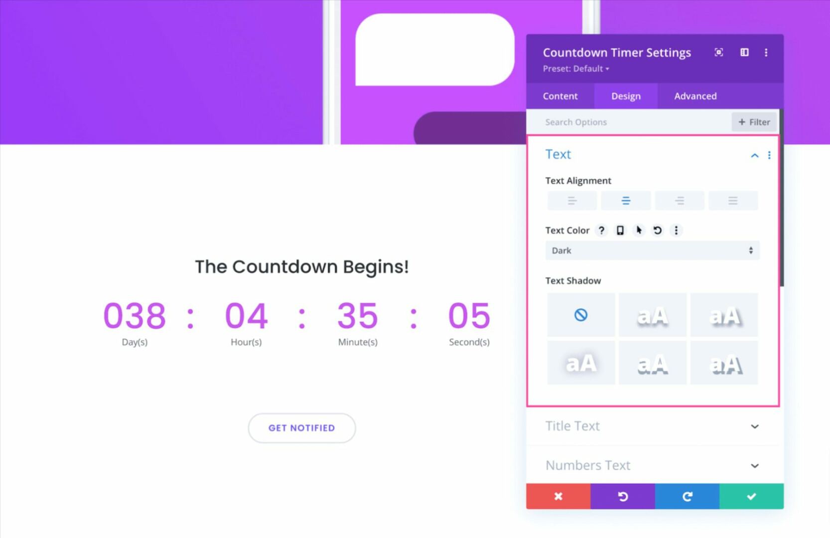 Divi Countdown Timer Module