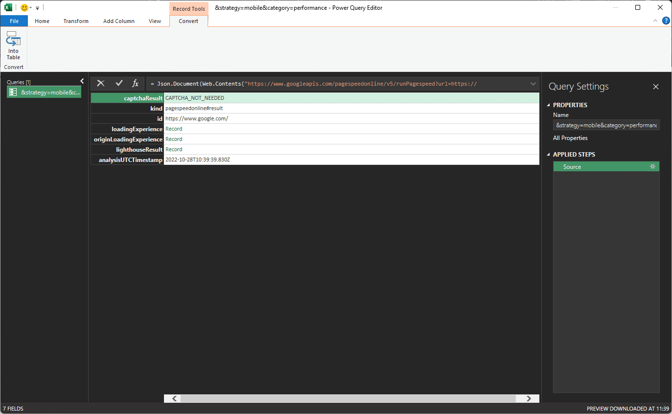 Excel Query Settings Tool
