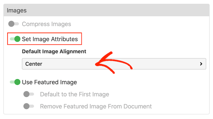 Setting image attributes automatically