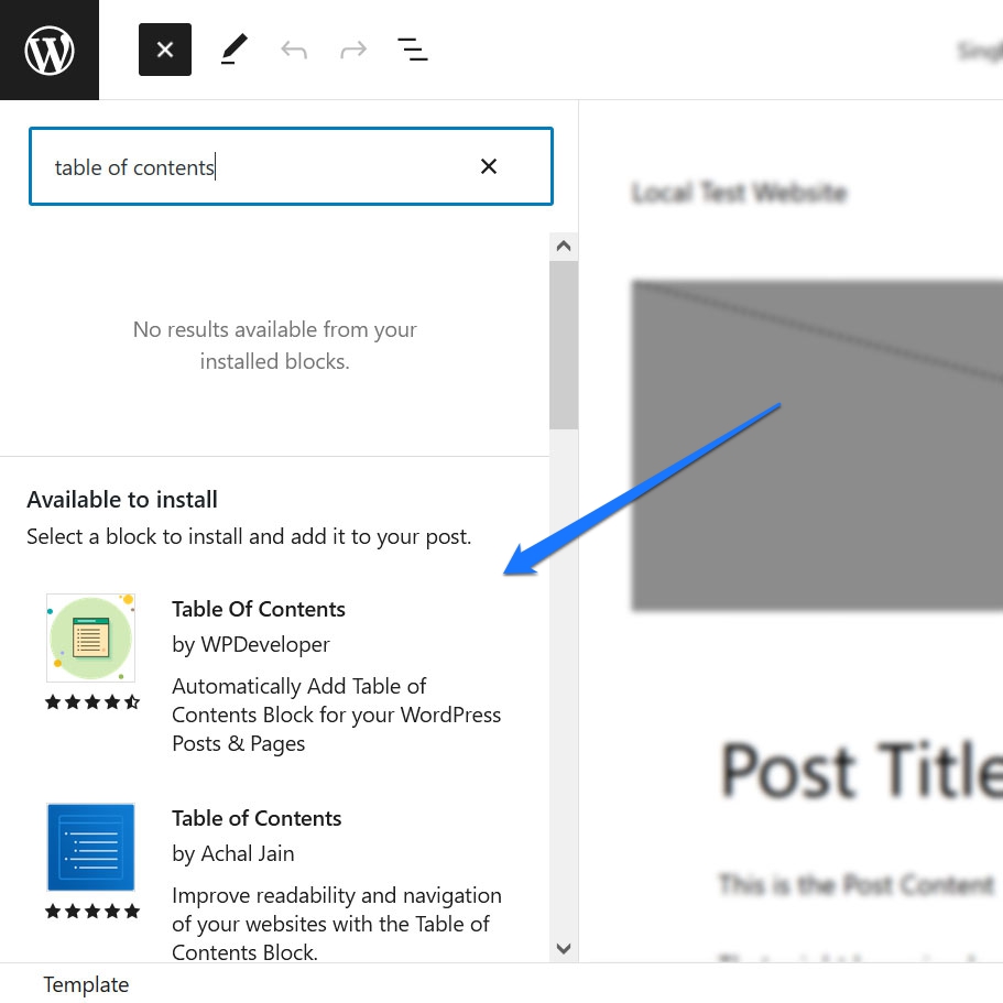 install blocks on the fly in wordpress site editor