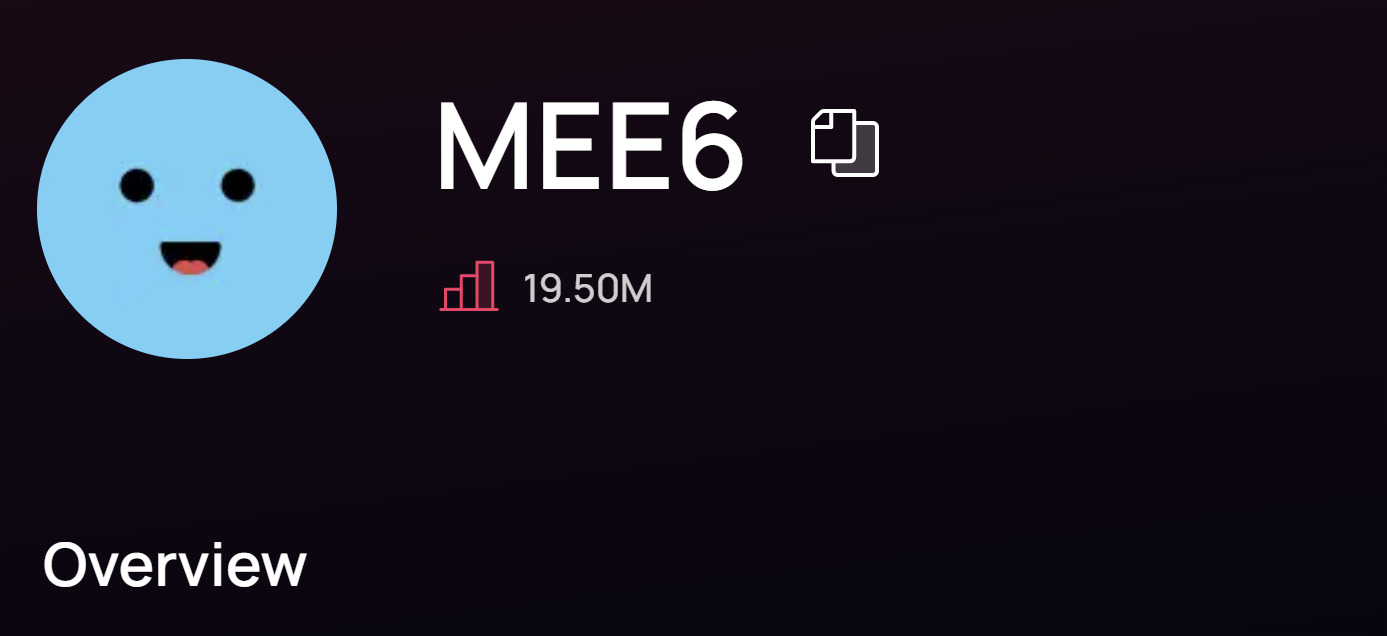 Screenshot of MEE6, a bot that enhances your Discord server