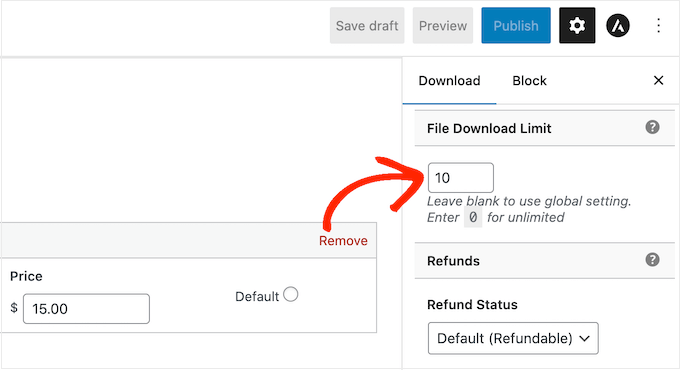 Add a download limit to your music files