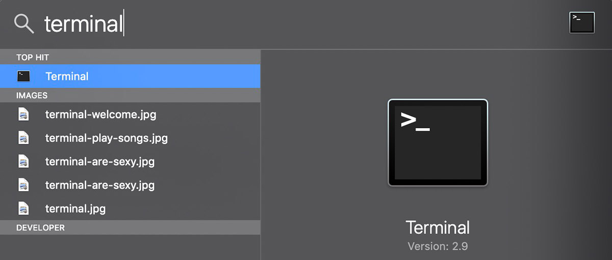 open terminal