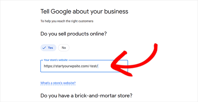 Provide the URL of your online store