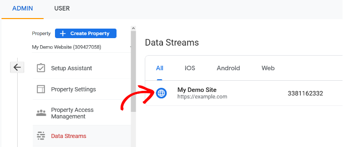 Select your data stream