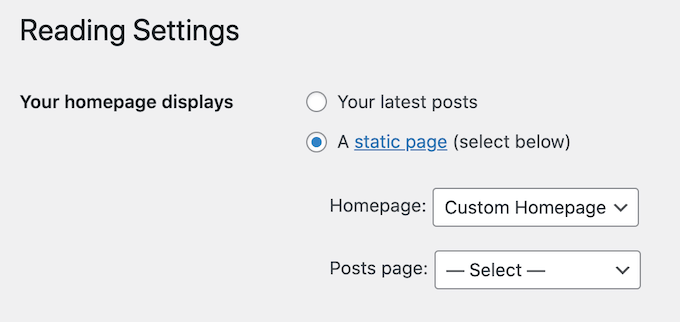 Adding a static home page to your WordPress restaurant website