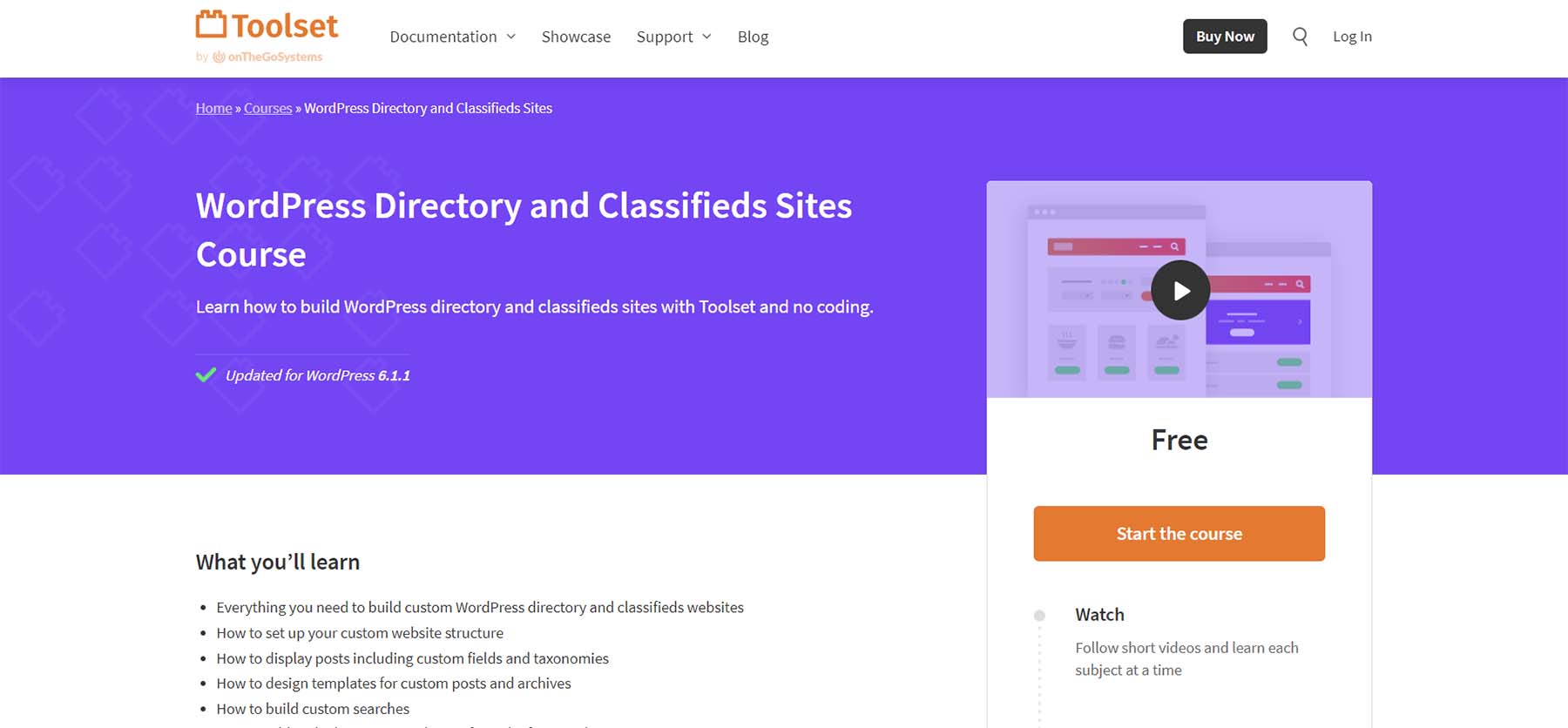 Toolset WordPress Directory course
