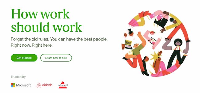 CTA copy example: Upwork