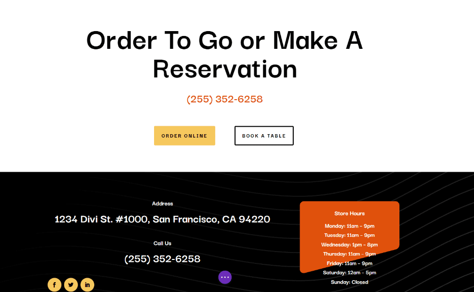 Restaurant Reservation Message Pattern Example