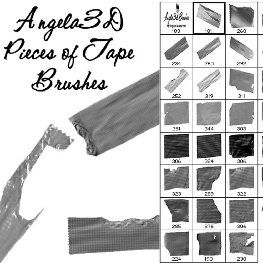 A3D Pieces of Tape Photoshop Brushes