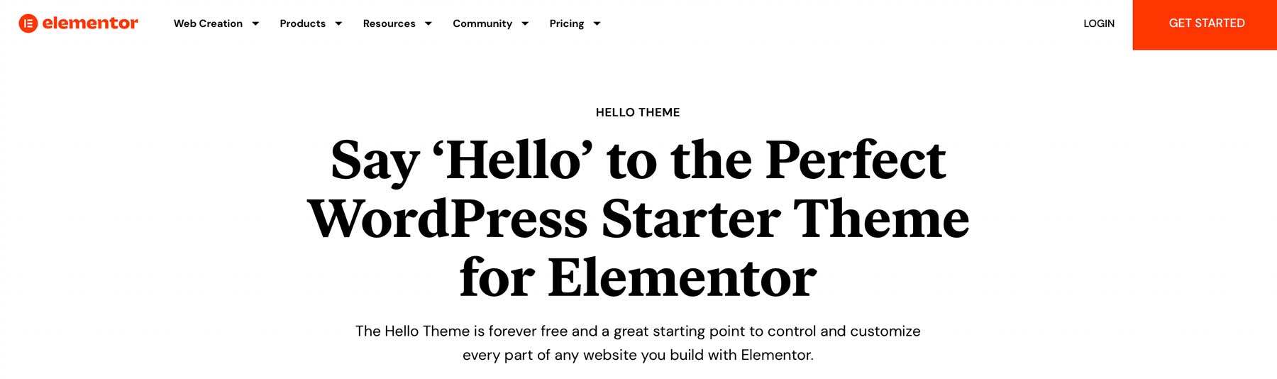 Hello Elementor WordPress theme