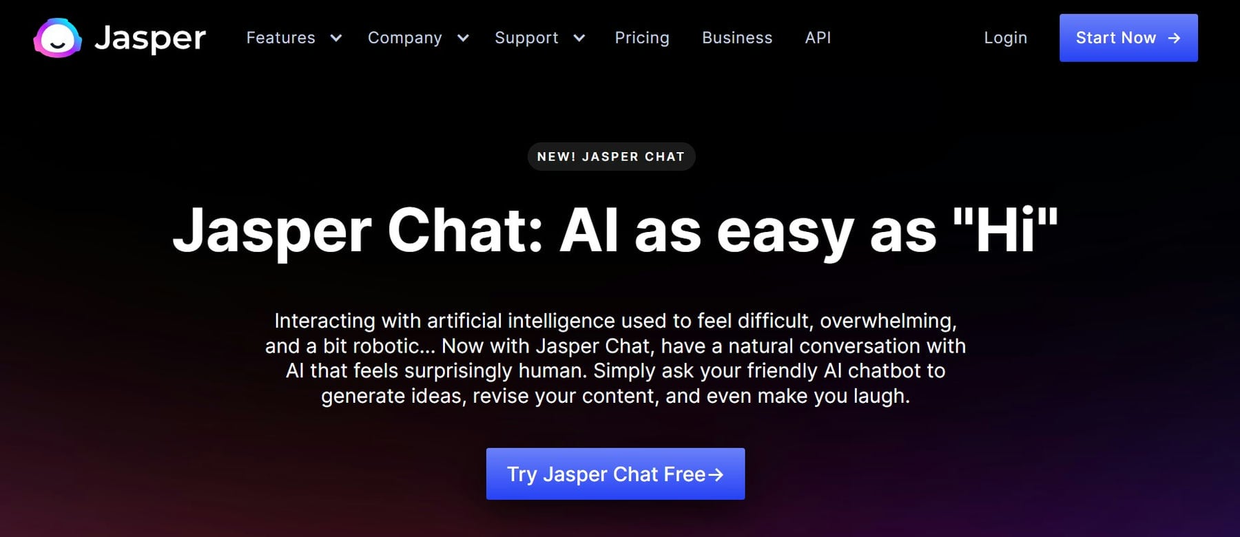 Jasper AI Chat Page April 2023